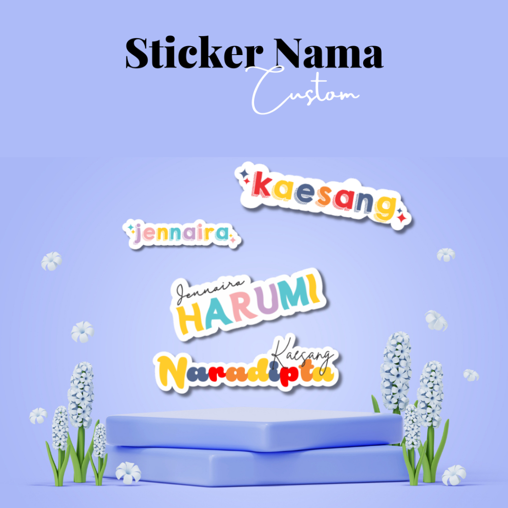 

STICKER LABEL NAMA RAINBOW PALETTE Edition CUTE NAME custom