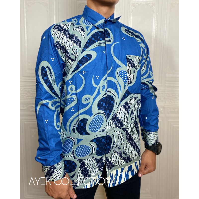 Baju batik murah cowok tangan panjang