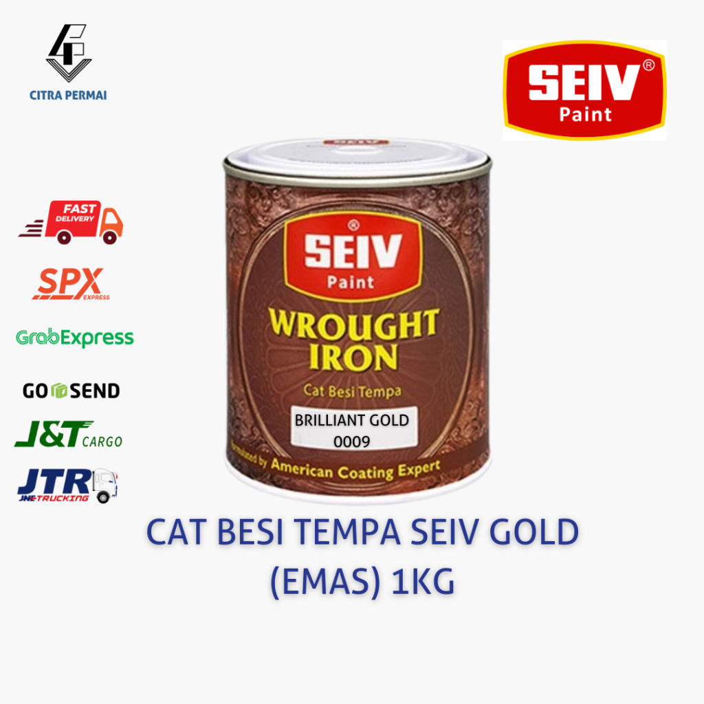 SEIV CAT BESI TEMPA WARNA EMAS (GOLD) 1KG