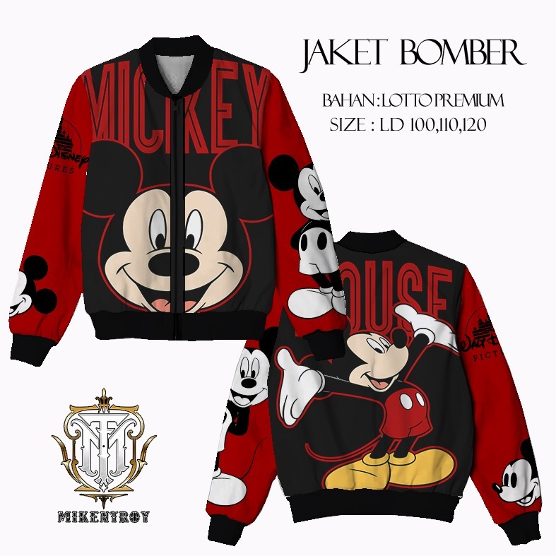 JAKET BOMBER MICKEY JAKET BOMBER ANIMASI