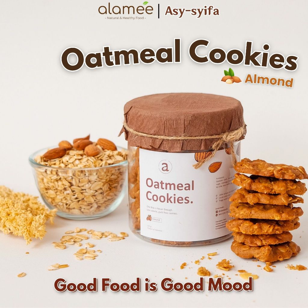 

ALAMEE Oatmeal Cookies Almond Oatr Snack Sehat Makanan Anak Bayi Balita Cookie Kue Kering