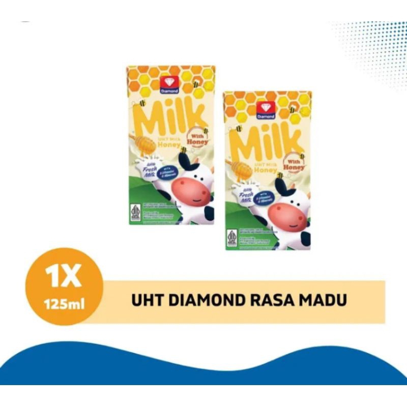 

susu uht diamond 125ml rasa honey