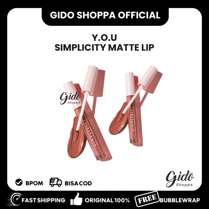 ❤️GIDOSOPPA❤️ [BPOM] Y.O.U SIMPLICITY MATTE LIP CREAM - LIPCREAM SIMPLY CITY RINGAN YOU COSMETICS GI