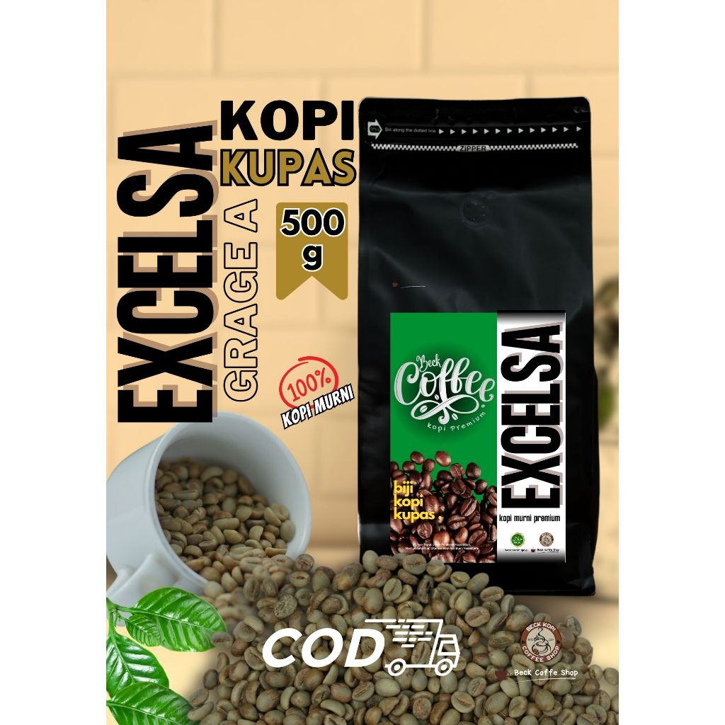 

Kopi Excelsa Grade A Kupas 500 gram Biji Kopi Pilihan Green Bean Kopi Kualitas Premium