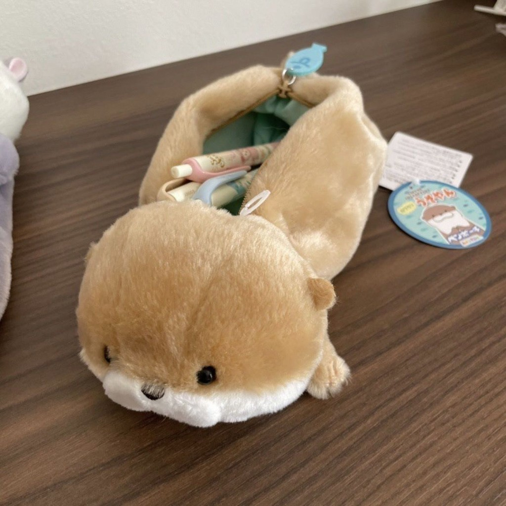 

Otter Plush Doll Pencil Case Cute Animal Doll Toy Decompression Stationery Case