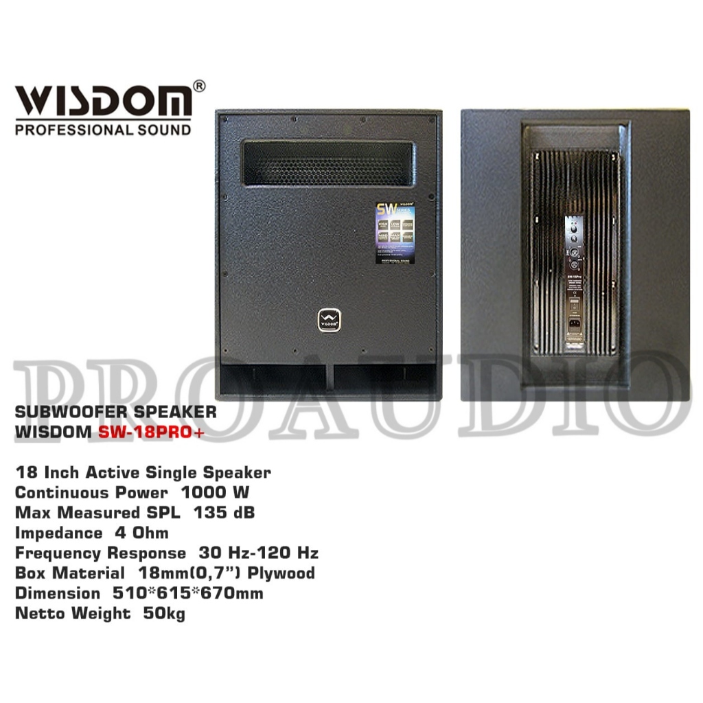 Subwoofer Aktif WISDOM 18 Inch SW 18 PRO ORIGINAL SUBWOOFER AKTIF SW18 PRO