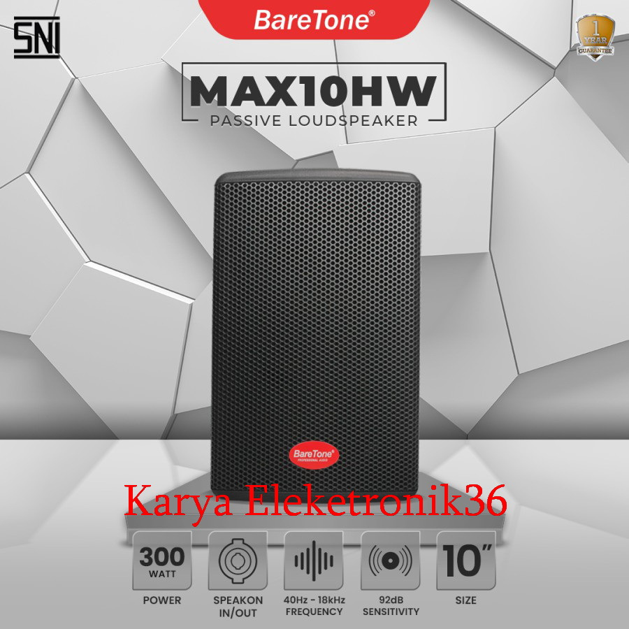 Speaker Pasif BareTone MAX10HW Type 10 Inch