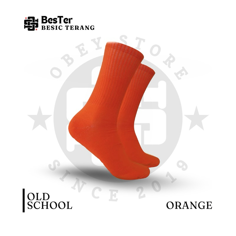 kaos kaki polos oren