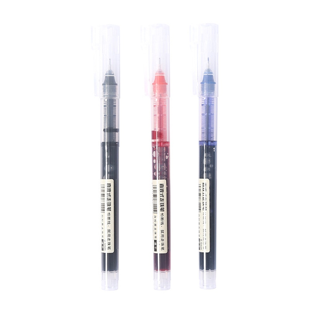 

0.5mm Tip Lurus Cair Roller Ball Pen Kantor Tabung Jarum Penuh Siswa Ujian Gel Pena LK