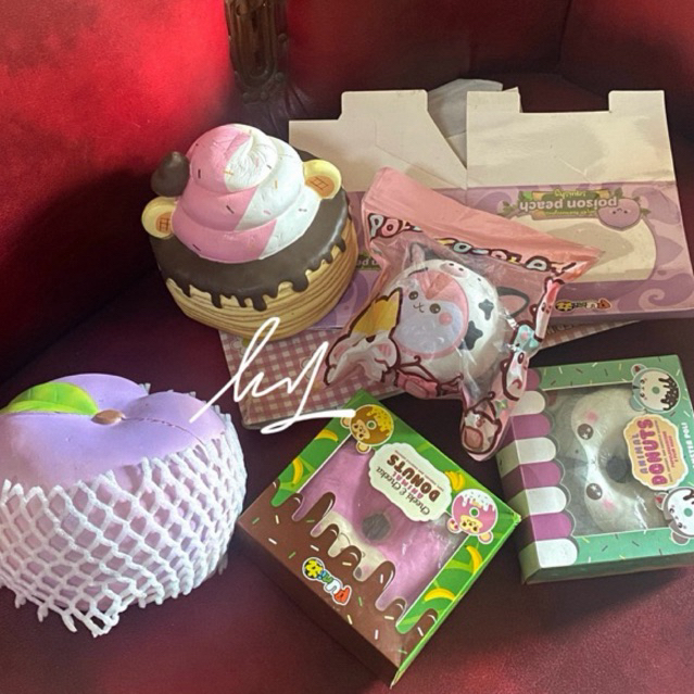 (READ DESC) chat before checkout preloved squishy punimaru popular boxes pancake jumbo yummy bear pe