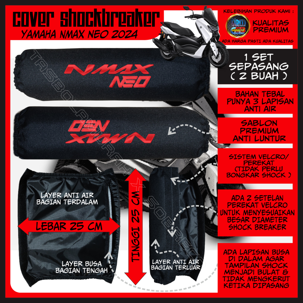 SARUNG PELINDUNG PENUTUP COVER SOKBREKER SHOCK BREAKER BELAKANG MOTOR YAMAHA NMAX NEO 2024 ANTI AIR