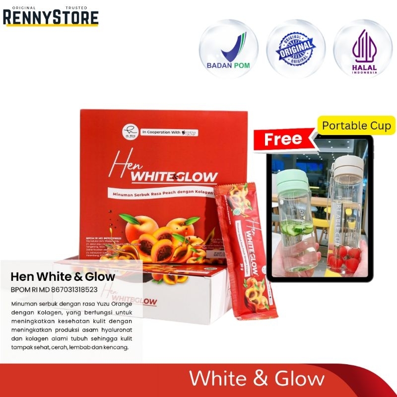 HEN COLLAGEN White Glow Minuman Kolagen Serbuk Whitening DNA SALMON by Dr.Richard Lee