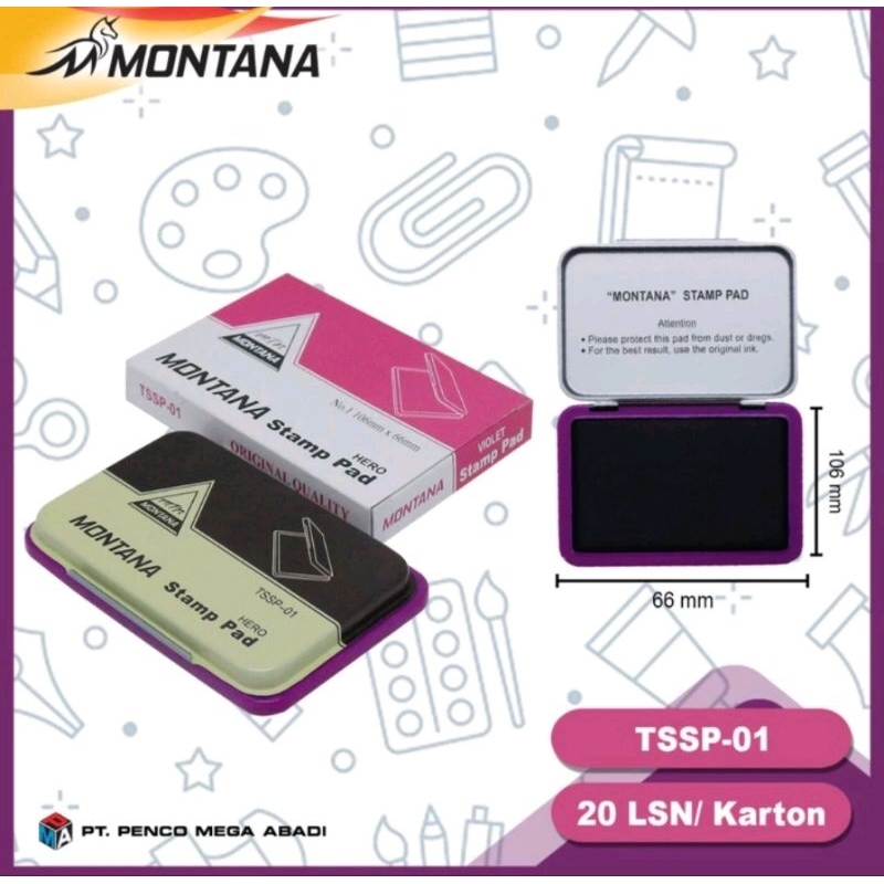 

STAMP PAD MONTANA / TEMPAT TINTA CAP BAK STEMPEL