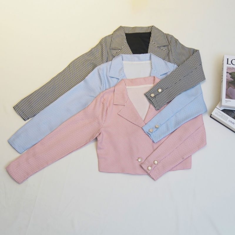 Blazer Wanita - Tweed Blazer Crop