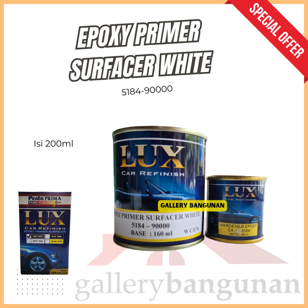 200ml Epoxy Primer Surfacer White Cat Motor Mobil Penta Super Gloss Prima Automotif Otomotif Seperem
