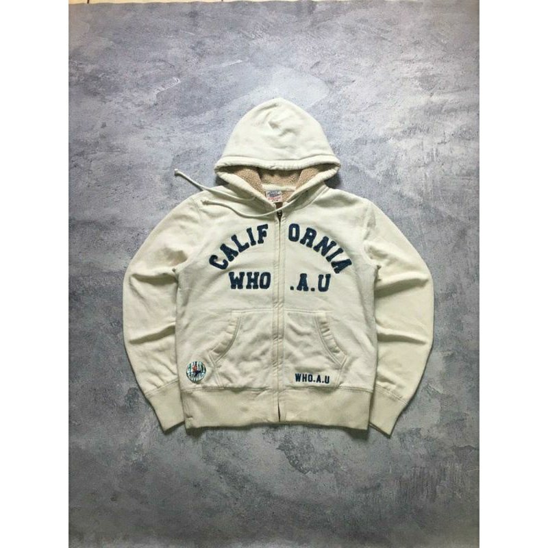 Hoodie California Who.A.U Sherpa Via TF + Shopee