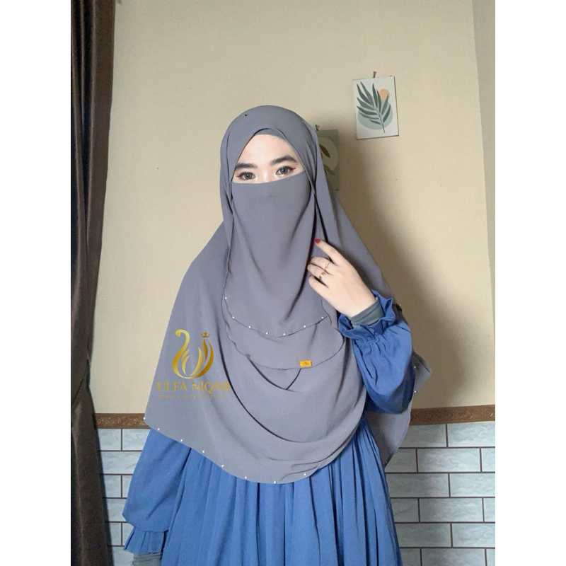 (SET CADAR ) pashmina Khadijah syar'i curve Pashmina Oval ceruty Armny Pashmina Khadijah Oval Jumbo 