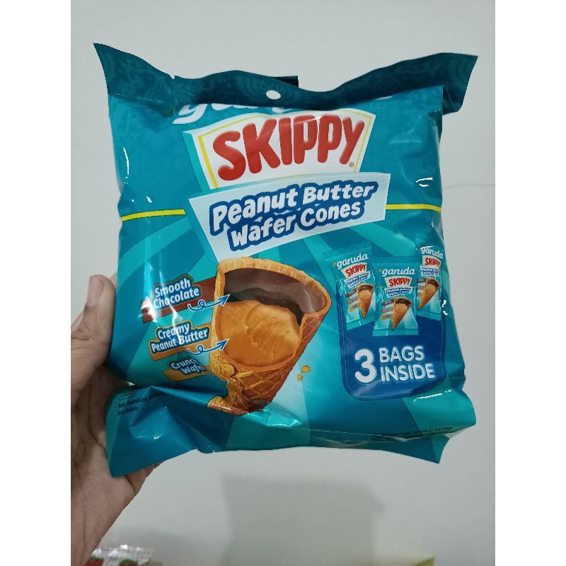 

GARUDA SKIPPY PEANUT BUTTER WAFER CONE ISI 3PCS