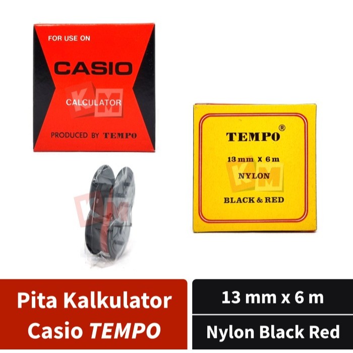 

Pita Kalkulator Casio By TEMPO Nylon Black Red 13 mm x 6 m