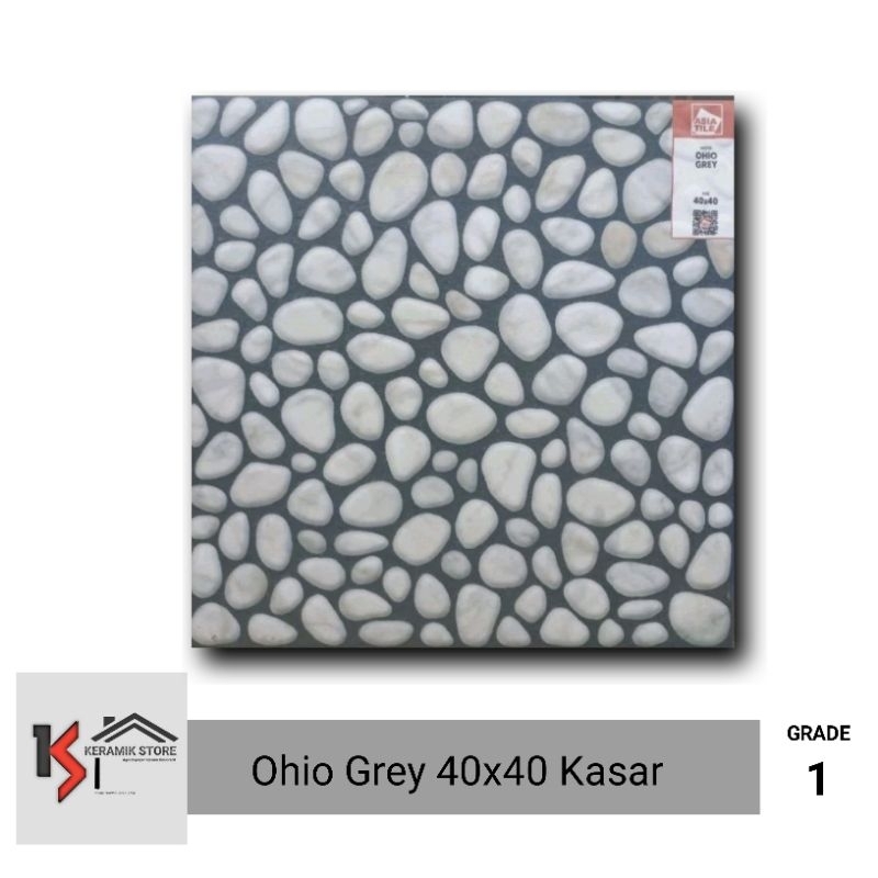 Keramik 40x40 kasar batu alam keramik ukuran 40x40 ohiyo grey asia