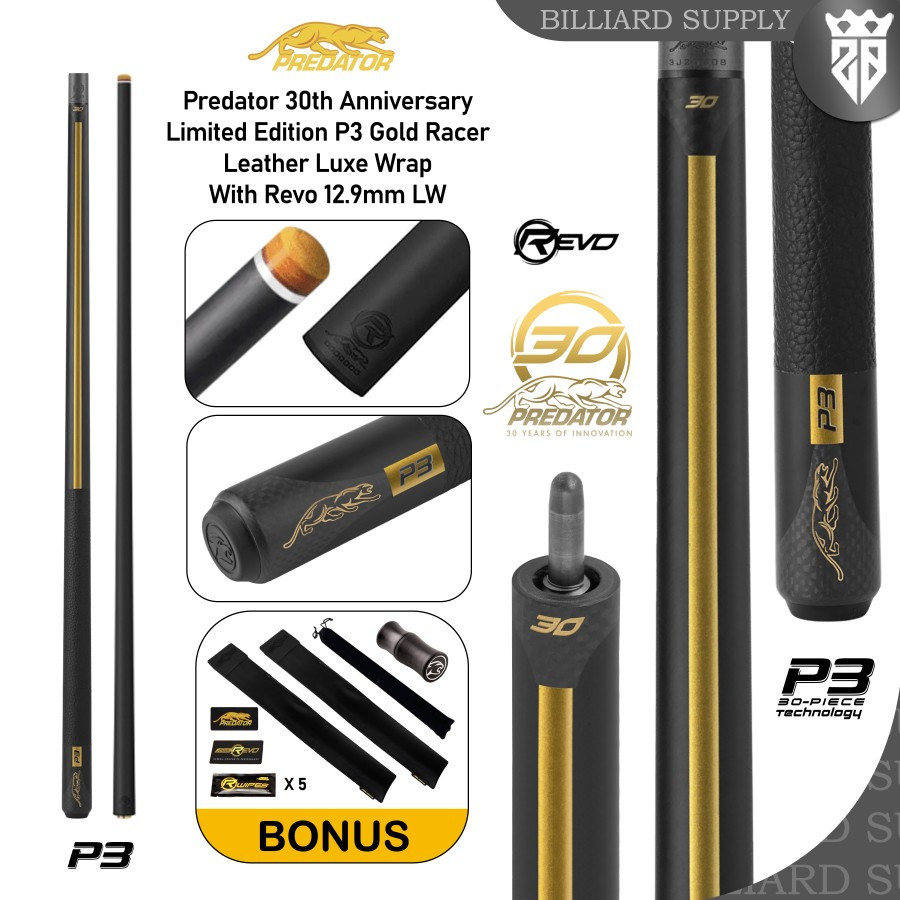 Predator P3 Gold Racer 30th Anniversary Limited Edition | Revo Carbon Shaft 12.9mm | LW NW
