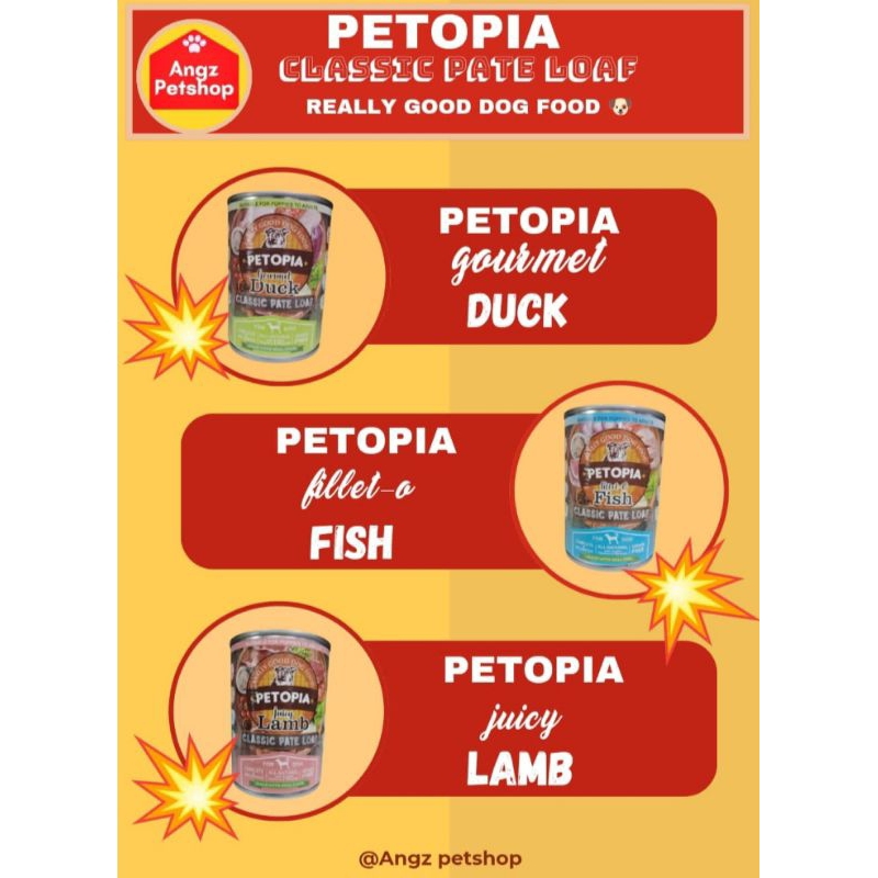 

Petopia classic pate loaf gourmet duck, fillet-O & juicy lamb 380gr