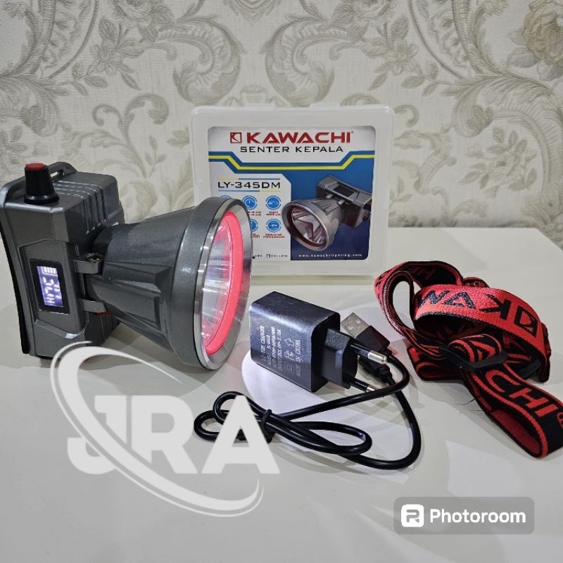 KAWACHI SENTER KEPALA 45W / DIMMER / INDIKATOR BATERAI / 4000MAH / LY 345DM