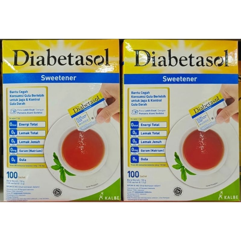 

DIABETASOL Sweetener 150gr Box (isi 100 sachet×1,5gr)