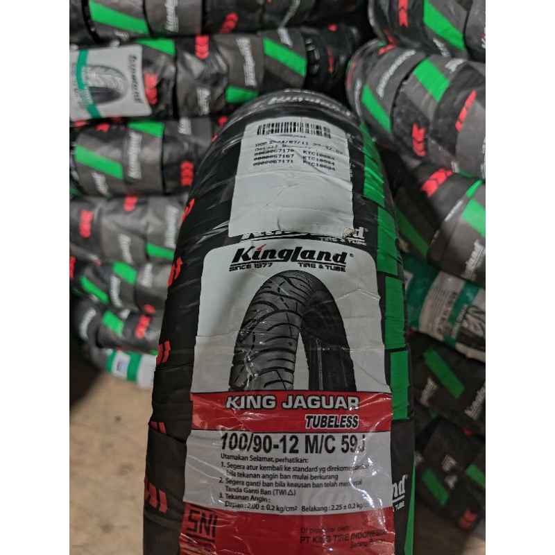 BAN LUAR MOTOR SCOOPY DEPAN BELAKANG UKURAN 100/90-12 SAMA 110/90-12 TUBLESS KINGLAND