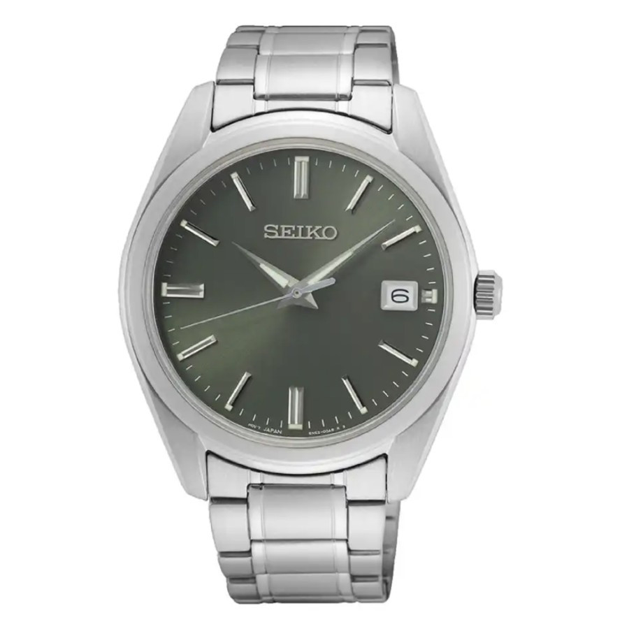 New Seiko Pria SUR527P1 Quartz Sapphire Olive Green Dial