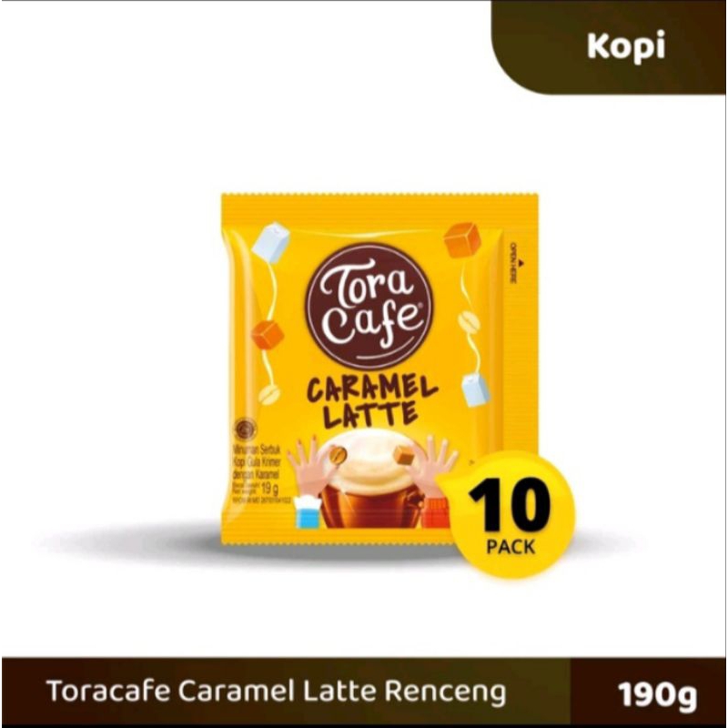 

Kopi Tora Cafe Rasa Caramel Latte 1 Renceng isi 10 Sachet