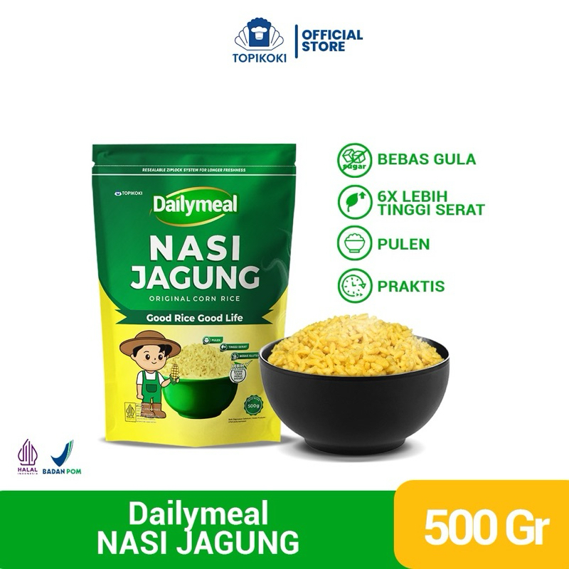 

Nasi Jagung / Corn Rice Dailymeal Pouch 500gr Topikoki