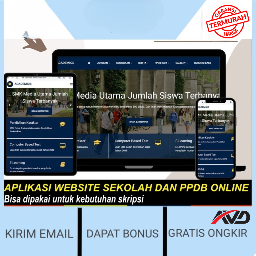 READY STOCK  APLIKASI WEBSITE SEKOLAH DAN PPDB ONLINE