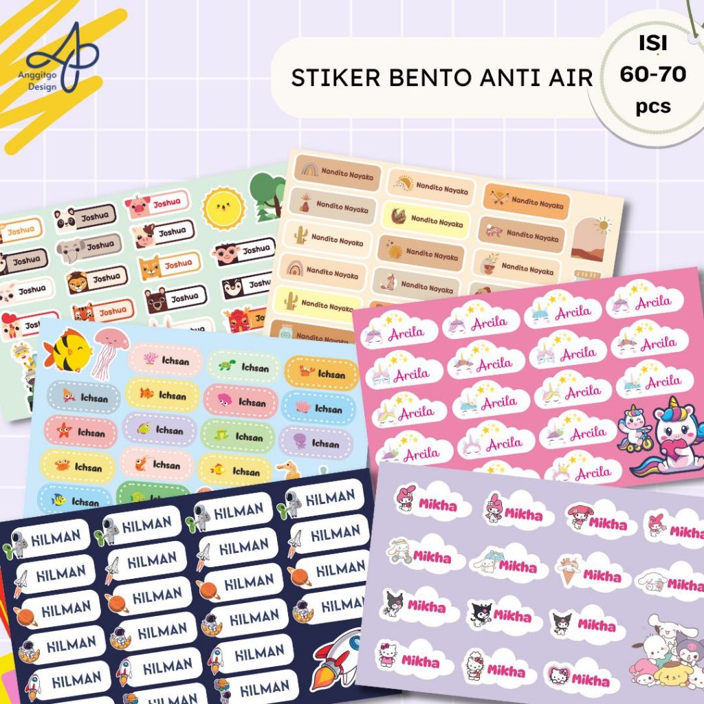 

Stiker Label CUSTOM NAMA Anak Bahan Tahan Air Waterproof