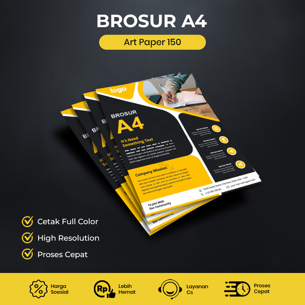 

CETAK BROSUR A4 (21 x 29,7cm) ART PAPER 150 FLYER BROSUR PROMOSI PRINT 1 SISI MURAH & CEPAT | GROSIR