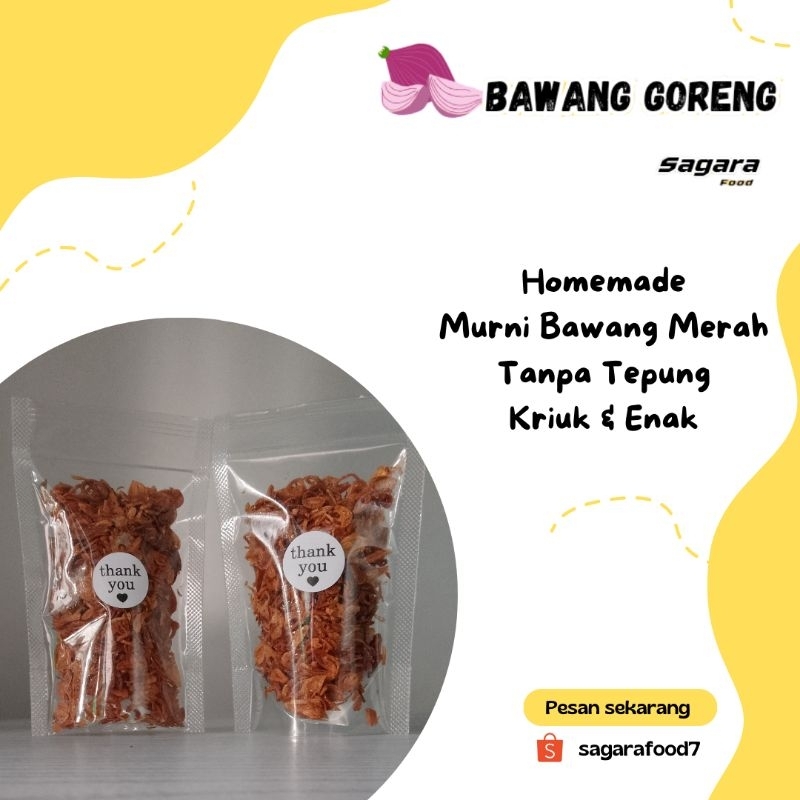 

Bawang Goreng Homemade Murni Tanpa Campuran Tepung Kriuk Enak