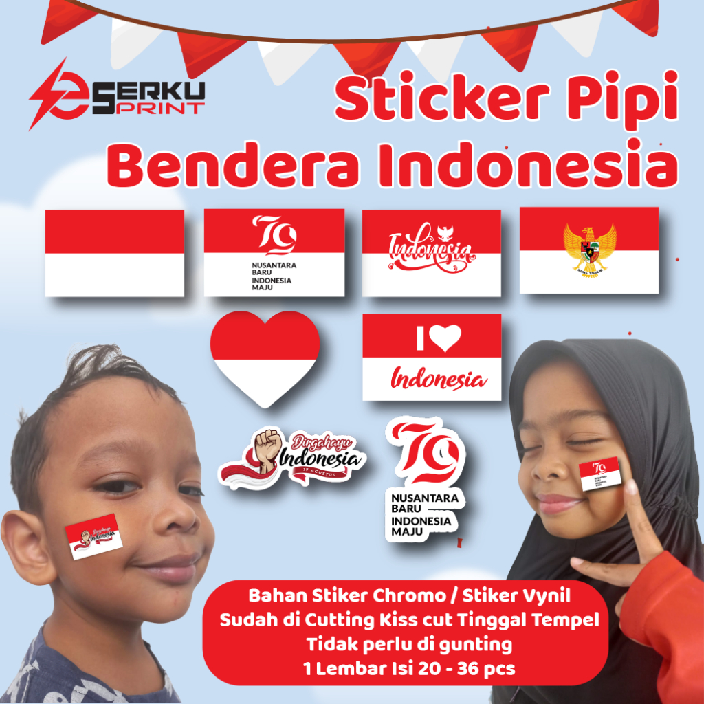 

Sticker Pipi Bendera - Tempelan Pipi Merah Putih - indonesia 17 agustus