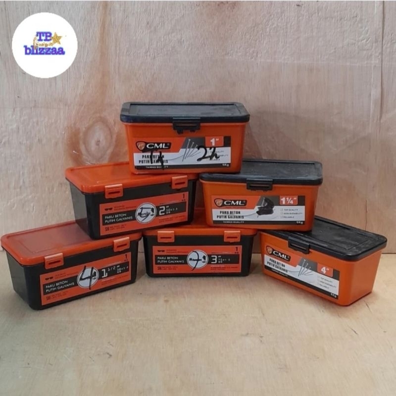 Paku Beton Dus 1kg Paku Beton Putih 2.5cm / 3cm/ 4cm /5cm / 7cm /10cm Kotak 1kg
