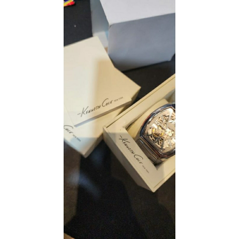 Jam tangan automatic Kenneth cole new york KC9033 skeleton ORIGINAL bekas lengkap fashion