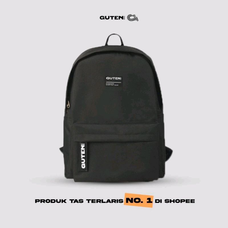 Guten Inc Best Seller Tas Ransel Hitam Polos