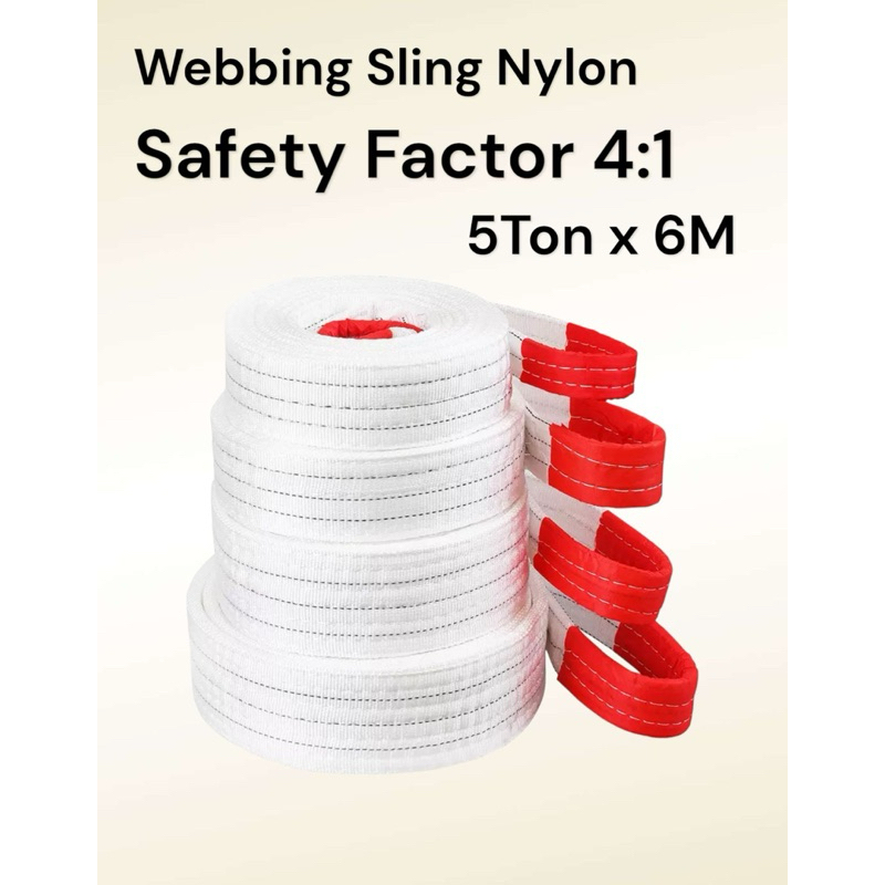 Webbing Sling Belt Tali Angkat 5 Ton x 6 Meter