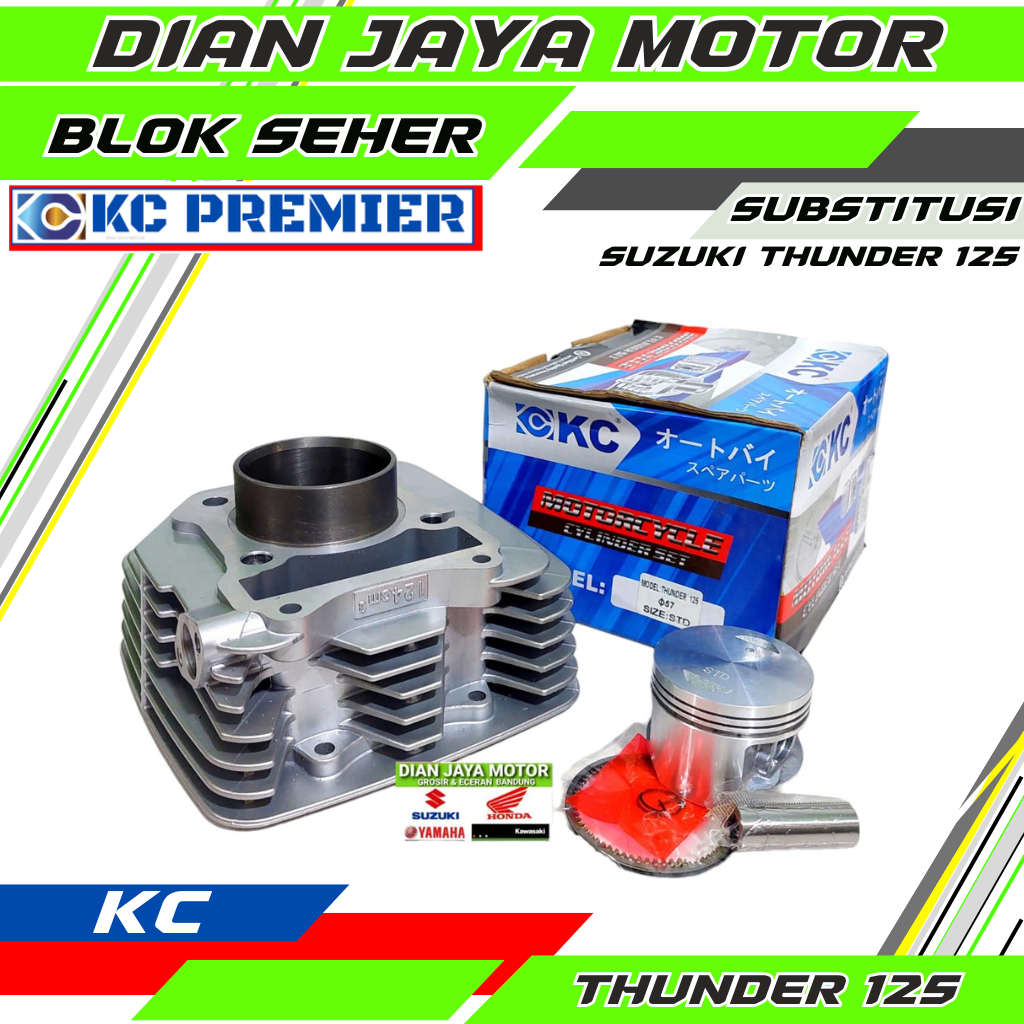 Boring Kit Blok Silinder untuk Suzuki Thunder 125, Paket Seher dan Blok Silinder
