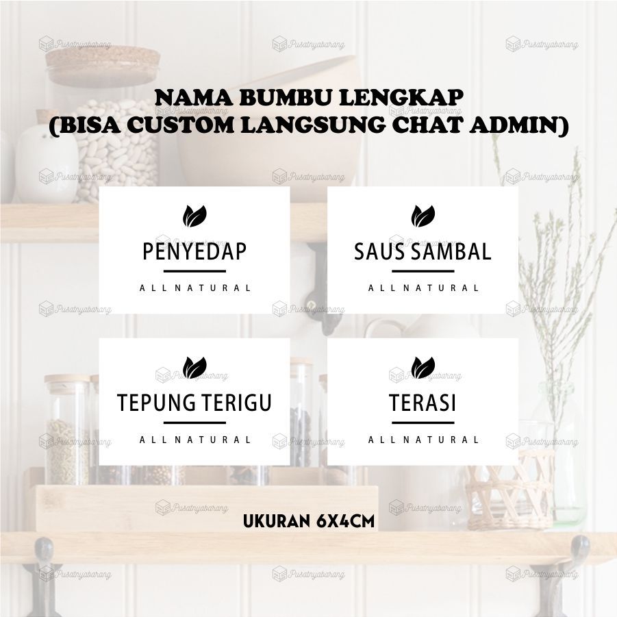 

Stiker Bumbu Stiker Label Bumbu Waterproof Stiker Bumbu Anti Air Lengkap 6x4