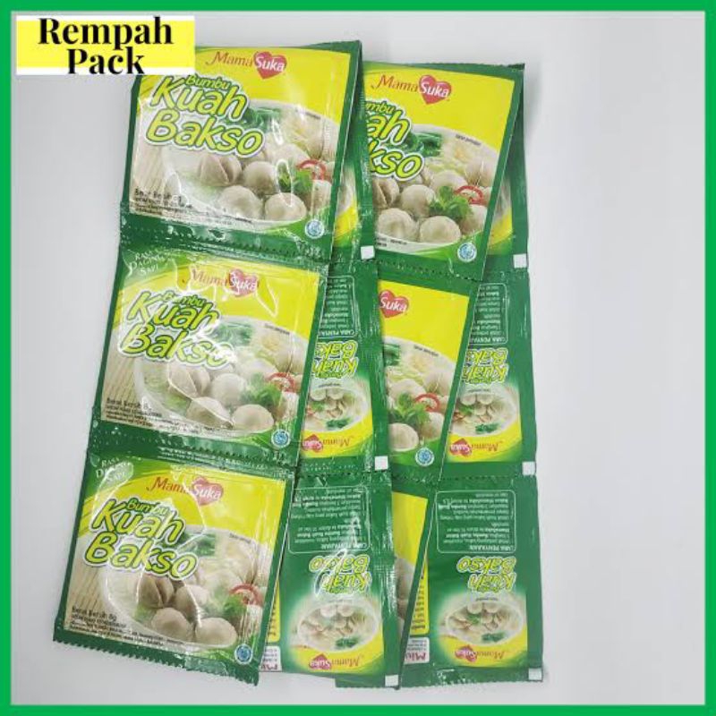 

MAMASUKA BUMBU KUAH BAKSO 8GRAM ISI 12PCS REMPAH PACK