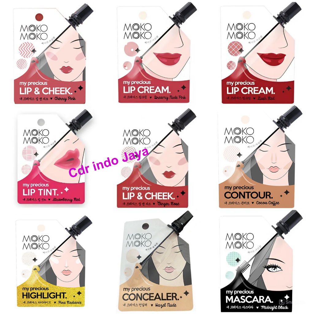 MOKO MOKO My Precious Lip Cream Tint Cheek Concealer Mascara Eyeliner Highlight Contour Blush On Mok