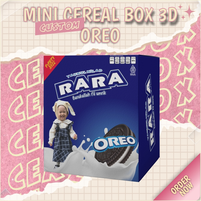 

(1 HARI JADI GIFT BOX CEREAL CUSTOM) Mini Box Oreo Balls Series