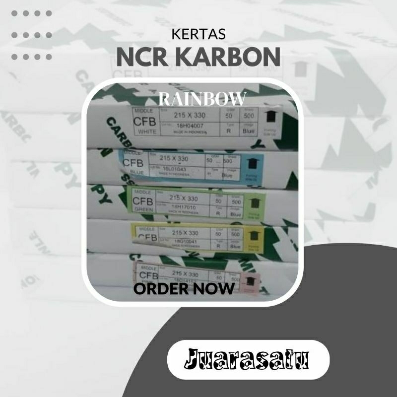 

kertas NCR Karbon nota Folio D/F rainbow