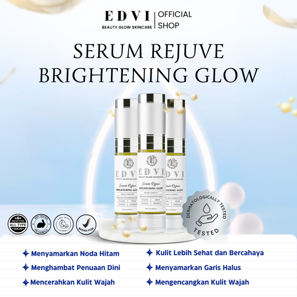 Serum Rejuve EDVI Skincare Brightening Glow BPOM Serum Wajah Berminyak dan Sensitif