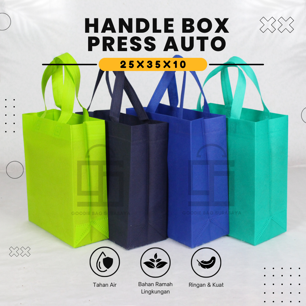 

HBPA 75GSM Tas Spunbond Goodie Bag Laken Handle Ukuran 25x35 Tebal Polos