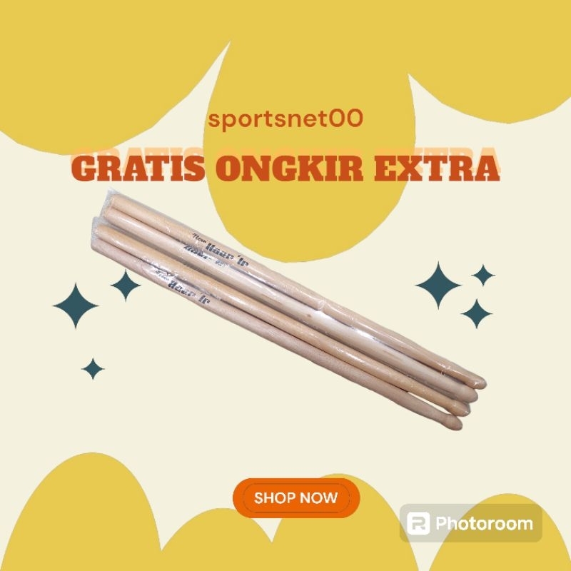 Stik Drum Kayu Mapel 5A / Drum Stik Murah Bungkus Plastik